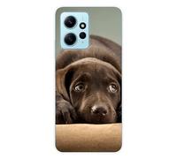 Coque en silicone imprimée compatible Xiaomi Redmi Note 12 4G Chiot marron