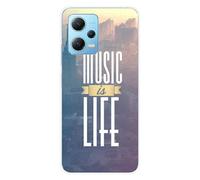 Coque en silicone imprimée compatible Xiaomi Redmi Note 12 5G Poco X5 Music is life