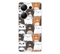 Coque en silicone imprimée compatible Xiaomi Redmi Note 13 Pro 4G Réunion de Nounours