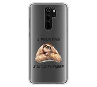 Coque en silicone imprimée compatible Xiaomi Redmi Note 8 Pro J'peux pas j'ai la flemme