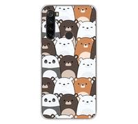 Coque en silicone imprimée compatible Xiaomi Redmi Note 8 Réunion de Nounours