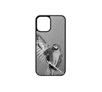 Coque en silicone iPhone 12 mini perroquet housse cover 64 Go animal effet animaux texture oiseau gris design perruche mobile