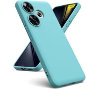 Coque En Silicone Liquide Compatible Xiaomi Poco F6 5g - Intérieur Microfibre, Gel Antichoc Ultra Souple, Bords Relevés Protection Caméra - Bleu Clair