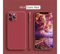 Coque En Silicone Liquide D'origine Pour Iphone 15 14 13 12 11 Pro Max Minixxr Xs 7 8 Plus Se 2020 Coque De Téléphone Souple Antichoc.Camellia Red.For 7 8 Or Se 2020