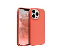 Crong Coque en Silicone Liquide pour iPhone 13 Pro Anti-Choc Flexible Corail