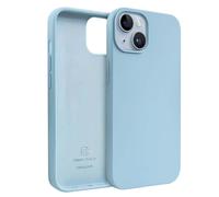 Coque en Silicone Liquide pour iPhone 14 Plus Anti-Choc Flexible Bleu clair