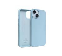 Coque en Silicone Liquide pour iPhone 14 Plus Anti-Choc Flexible Crong Bleu clair