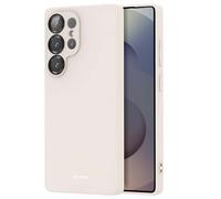 Coque en Silicone Liquide pour Samsung Galaxy S25 Ultra Anti-Choc Flexible Crong Beige