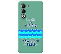 Coque en silicone liquide vert pour Oppo A5m / A5 4G / 5G design eau dessins