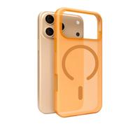 Coque en silicone MagSafe pour iPhone 17 Pro, couleur orange translucide, teinte Daylight
