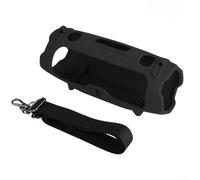 Coque en silicone moulé sur mesure pour JBL Charge 6, comprend une bandoulière pour un transport pratique et une protection des ports (noir)