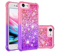 Coque en Silicone Paillette Compatible avec iPhone SE 2020 2022, Brillante Liquide Transparente Étui de Téléphone Glitter Souple TPU Quicksand Transparent Cristal Cover Compatible avec iPhone 6/6S/7/8