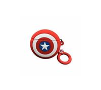 Coque en silicone pour Airpods 1/2-Bouclier Capitaine Américan-Bleue Rouge