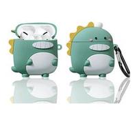 Coque en Silicone pour Airpods 1 et 2 - 3D Dinosaure Vert