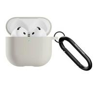 Coque en Silicone pour AirPods 4 avec Mousqueton en Métal Gris