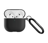 Coque en Silicone pour AirPods 4 avec Mousqueton en Métal Noir