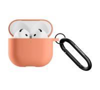 Coque en Silicone pour AirPods 4 avec Mousqueton en Métal Orange