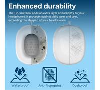 Coque en Silicone pour AirPods Max Écouters par - Housses TPU Souple pour Les Coupelles d'Oreille, Housse Silicone Les Oreillettes et l'Arceau - Anti-Rayures Coque de Protection - Blanc