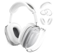 Coque en Silicone pour AirPods Max Écouters par MMOBIEL - Housses TPU Souple pour Les Coupelles d’Oreille, Housse Silicone Les Oreillettes et l’Arceau - Anti-Rayures Coque de Protection - Blanc