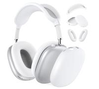 Coque en Silicone pour AirPods Max Écouters par MMOBIEL - Silicone des Housses pour Les Oreillettes, Les Coupelles d'oreille et l'Arceau - Anti-Rayures Coque de Protection en Souple - Blanc