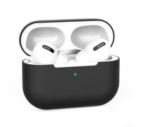Coque en silicone pour AirPods Pro 2 - Coque antichoc avec crochet - Pochette de rangement souple résistante à la poussière (noir)