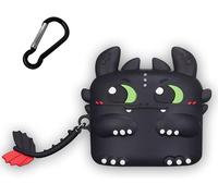 Coque en silicone pour Airpods Pro 2 Gen: 3D Cartoon Dragon Evil Creative Appearance Kawaii Étanche Antichoc pour Airpod Wireless Earset Charging Box Étui de protection avec porte-clés (Noir)