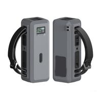 Coque en silicone pour Anker 737 Power Bank 165 W avec poignée - Protection texturée antidérapante avec trou de suspension pour caméra (gris)