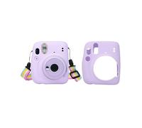 Coque en silicone pour appareil photo Fujifilm Instax Mini 11 - Coque de protection souple avec découpes précises et ajustement parfait - Design humanisé, couleur unie, violet, massif, Coque en
