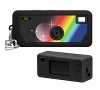 Coque en silicone pour appareil photo numérique Kodak Charmera avec porte-clés (version boîte aveugle/boîte unique), découpes précises et protection anti-rayures - Appareil photo non inclus (Noir)