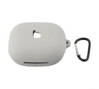 Coque en silicone pour Beats Fit Pro & Studio Buds - Coque antichoc avec porte-clés à mousqueton, peau de protection anti-rayures (blanc cassé)