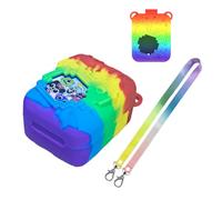 Coque en silicone pour Bitzee Dissinney Interactive Toy Digital Pet Housse de protection pour animaux virtuels électroniques avec lanière (arc-en-ciel)