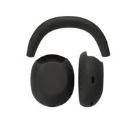 Coque en silicone pour casque WH-1000X Series antichoc avec coussinets d'oreille et bandeau (ensemble de deux pièces, noir)