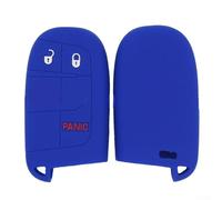 Coque en silicone pour clé intelligente Dodge Chrysler à 5 boutons avec design discret et stabilité du matériau pour une assurance fonctionnelle continue (bleu foncé)