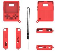 Coque en silicone pour console de jeu portable GKD Pixel 2 avec port précis et alignement des boutons pour une utilisation ininterrompue (rouge)