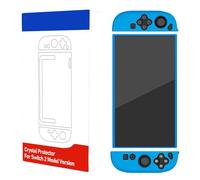 Coque en silicone pour console Switch 2 & Joy-Con, coque de protection complète pour NS2 avec poignée antidérapante, coque flexible antichoc pour Switch 2 accessoires, coque facile à installer (bleu)