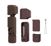 Coque en silicone pour DJI Osmo Pocket 4, housse de protection intégrale souple, anti-rayures et anti-chocs, protection d'écran et kit de protection complète pour les voyages, marron, Housse Coque