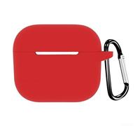 Coque en silicone pour écouteurs avec trou de crochet pour AirPods 3ème génération - Housse de protection avec fixation sécurisée pour voyage et utilisation quotidienne - Rouge