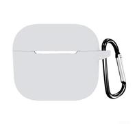 Coque en silicone pour écouteurs avec trou de crochet pour AirPods 3ème génération - Housse de protection avec fixation sécurisée pour voyage et utilisation quotidienne - Blanc