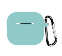 Coque en silicone pour écouteurs avec trou de crochet pour AirPods 3ème génération - Housse de protection avec fixation sécurisée pour voyage et utilisation quotidienne (vert menthe)