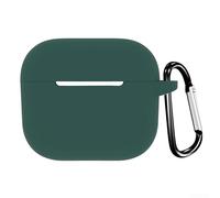 Coque en silicone pour écouteurs avec trou de crochet pour AirPods 3ème génération - Housse de protection avec fixation sécurisée pour voyage et utilisation quotidienne - Vert aiguille de pin