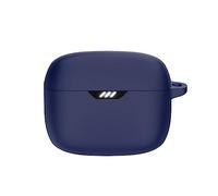 Coque en silicone pour écouteurs avec trou pour porte-clés - Protection complète en silicone antichoc - Compatible avec JBL-TUNE BEAM - Bleu foncé