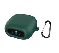 Coque en silicone pour écouteurs sans fil Soundcore Liberty 5 Pro - Housse de protection souple anti-chute et antichoc avec mousqueton (vert foncé)