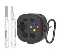 Coque en silicone pour Galaxy Buds 4 Pro avec fonction d'absorption des chocs et porte-clés et nettoyant Noir + stylo