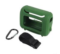 Coque en silicone pour haut-parleur JBL Go 5 - Housse de protection antichoc avec mousqueton et sangle - Manchon souple et flexible pour voyage, randonnée, cyclisme - Noir (vert militaire)