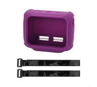Coque en silicone pour haut-parleur JBL GO 5, housse de protection avec sangle amovible, étui de transport portable, facile à fixer au vélo ou au sac (violet)