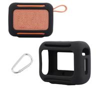 Coque en silicone pour haut-parleur JBL GO 5, housse de protection douce et anti-poussière pour haut-parleur portable avec mousqueton (noir)