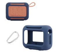 Coque en silicone pour haut-parleur JBL GO 5, housse de protection douce et anti-poussière pour haut-parleur portable avec mousqueton (bleu)