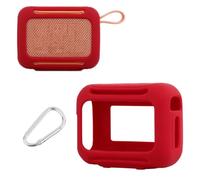 Coque en silicone pour haut-parleur JBL GO 5, housse de protection douce et anti-poussière pour haut-parleur portable avec mousqueton (rouge)