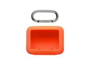 Coque en silicone pour haut-parleur JBL GO5 - Flexibilité, protection et praticité par crochet - Orange + piste