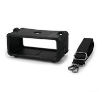 Coque en silicone pour haut-parleur Marshall Emberton III avec bandoulière - Housse de protection souple antichoc et anti-poussière - Blanc et noir 18 x 8 x 8,4 cm (noir)